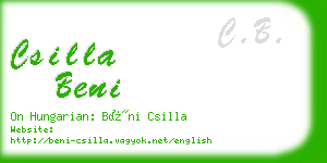 csilla beni business card
